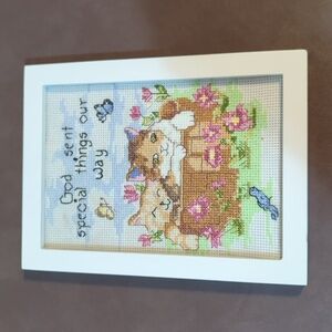 Cross stitch ready set stitch cats in a basket God sent special things our way
